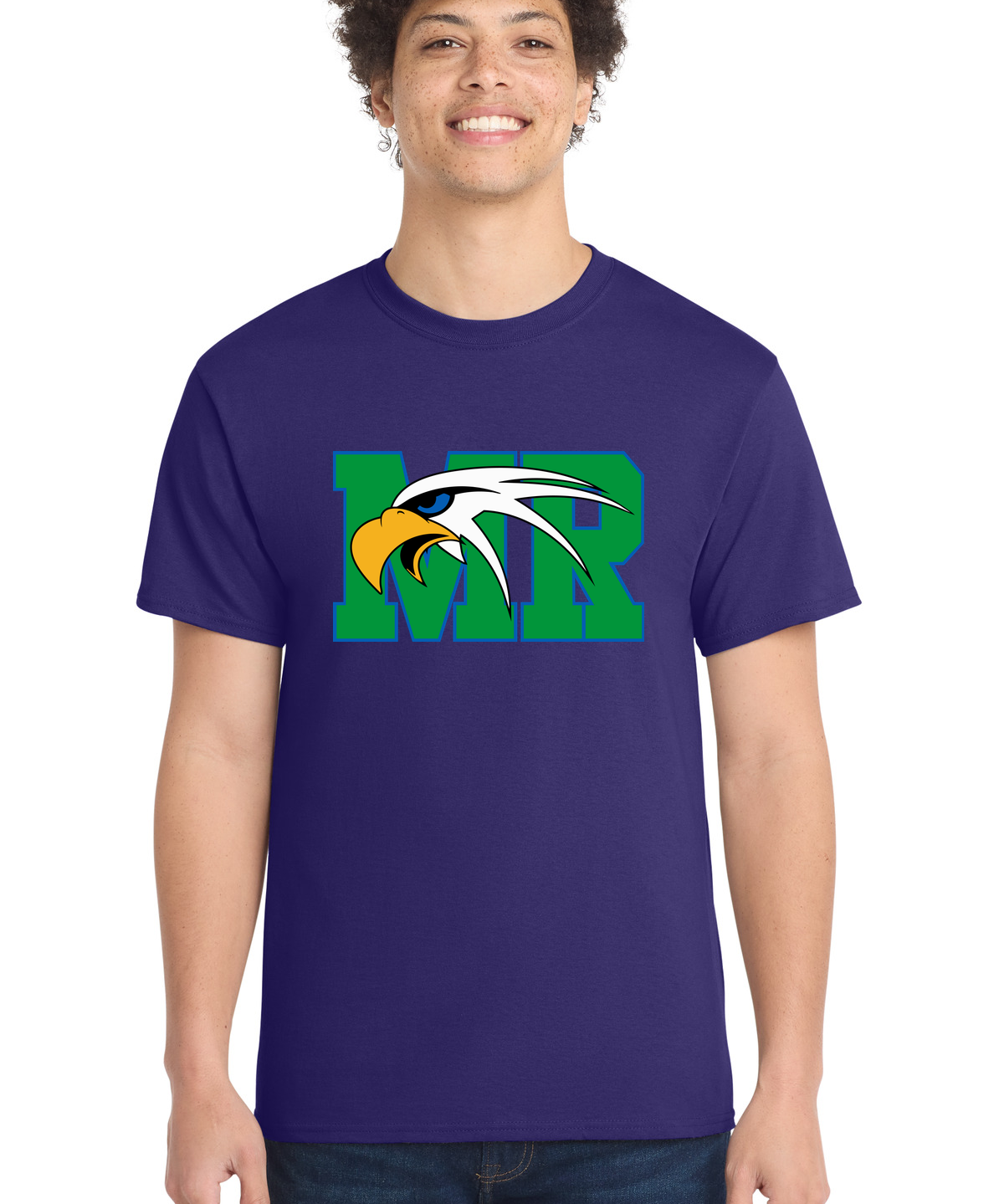Maple River High School hockey_boys - Team Purple Port & Co Core Cotton Tee. PC54