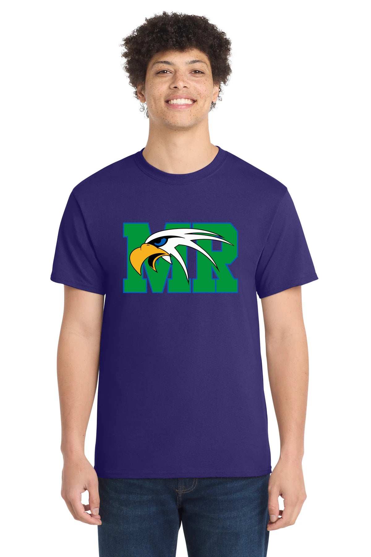 Maple River High School hockey_boys - Team Purple Port & Co Core Cotton Tee. PC54
