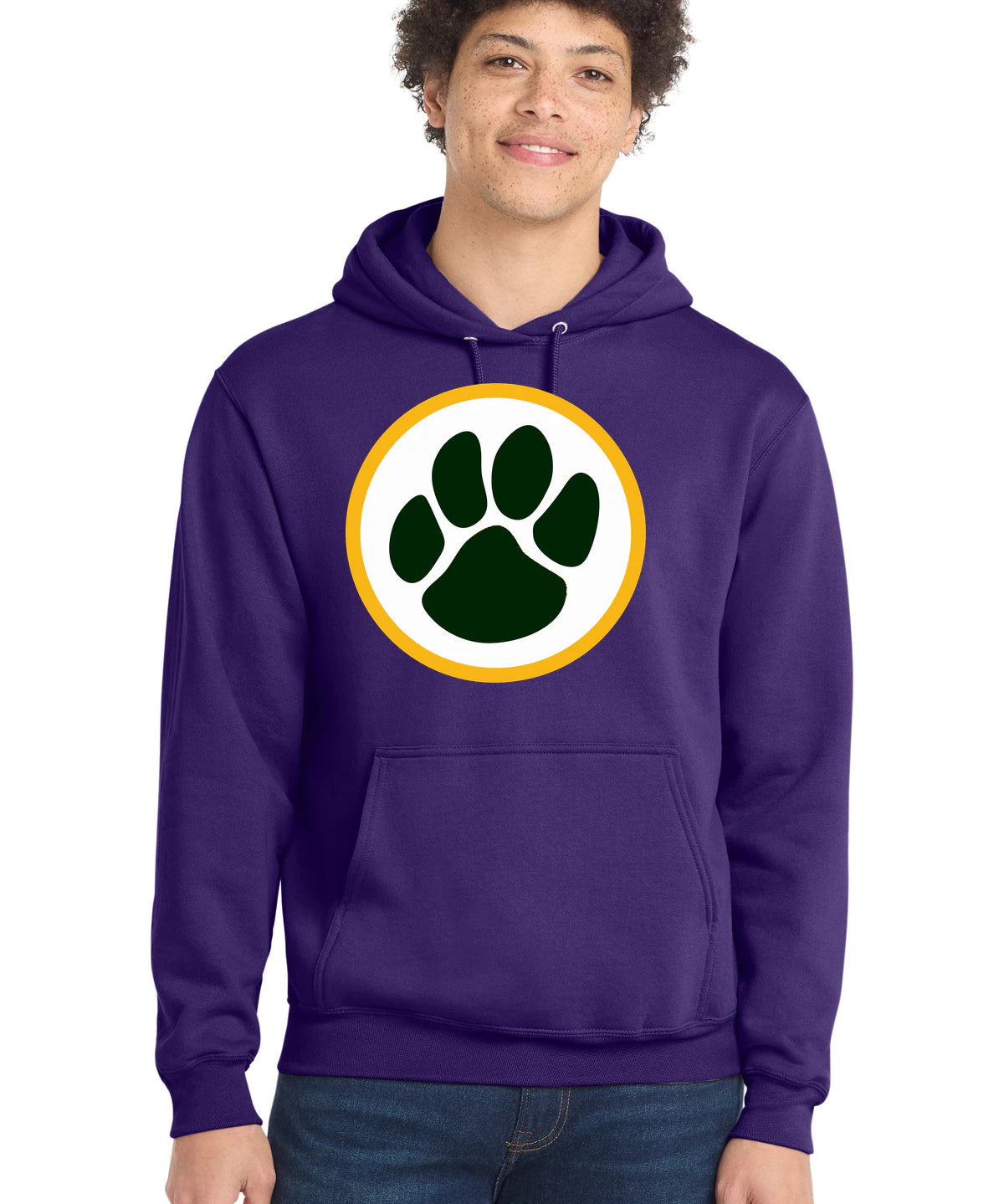 Ashwaubenon High School Football (Boys) - Team Purple Port & Co Core Fleece Pullover Hooded Sweatshirt. PC78H