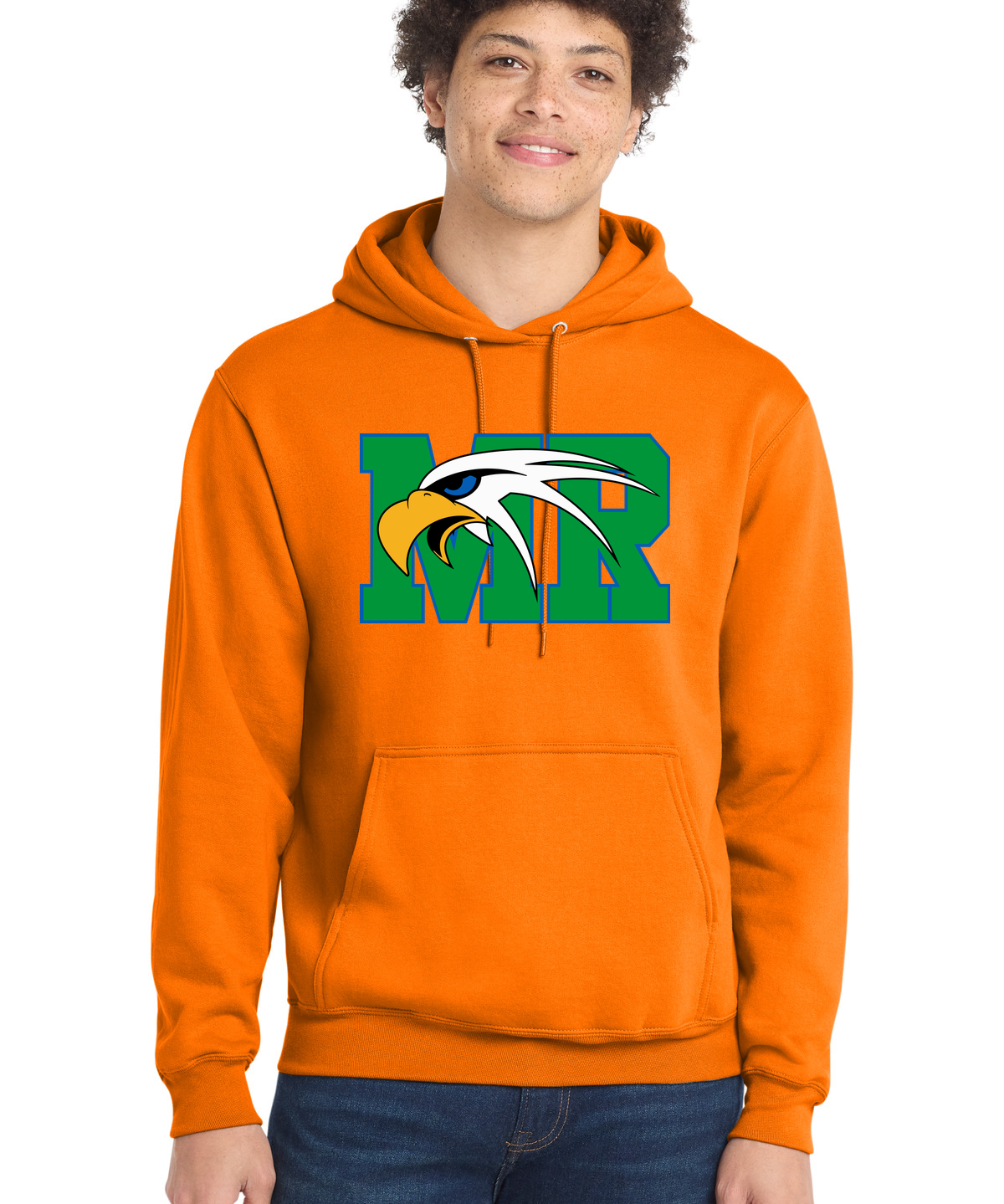 Maple River High School hockey_boys - Tennessee Orange Port & Co Core Fleece Pullover Hooded Sweatshirt. PC78H