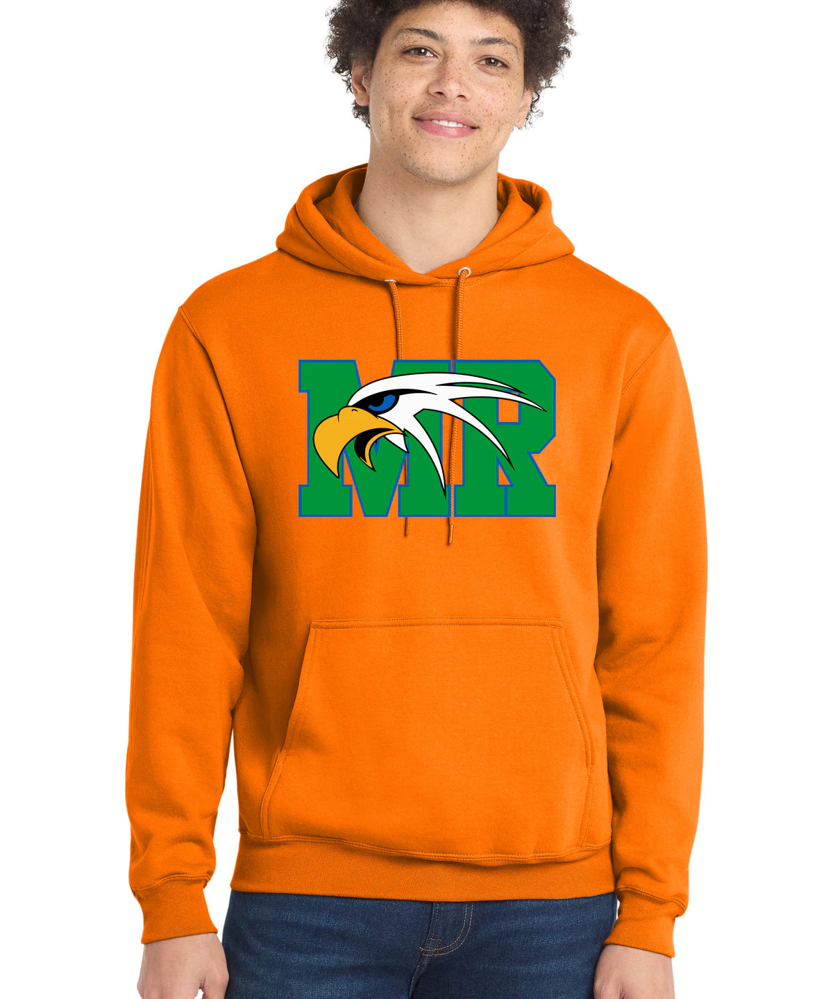 Maple River High School hockey_boys - Tennessee Orange Port & Co Core Fleece Pullover Hooded Sweatshirt. PC78H