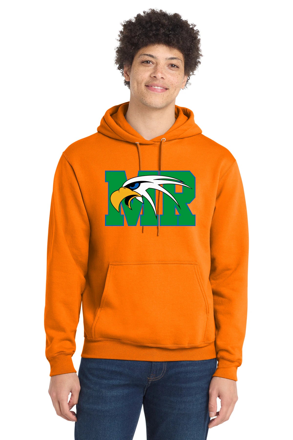 Maple River High School hockey_boys - Tennessee Orange Port & Co Core Fleece Pullover Hooded Sweatshirt. PC78H