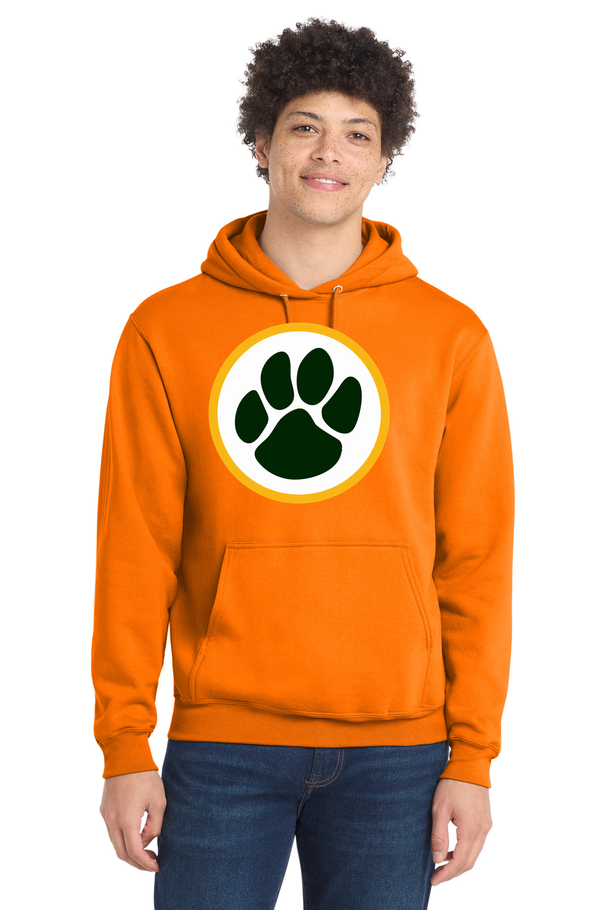 Ashwaubenon High School Football (Boys) - Tennessee Orange Port & Co Core Fleece Pullover Hooded Sweatshirt. PC78H