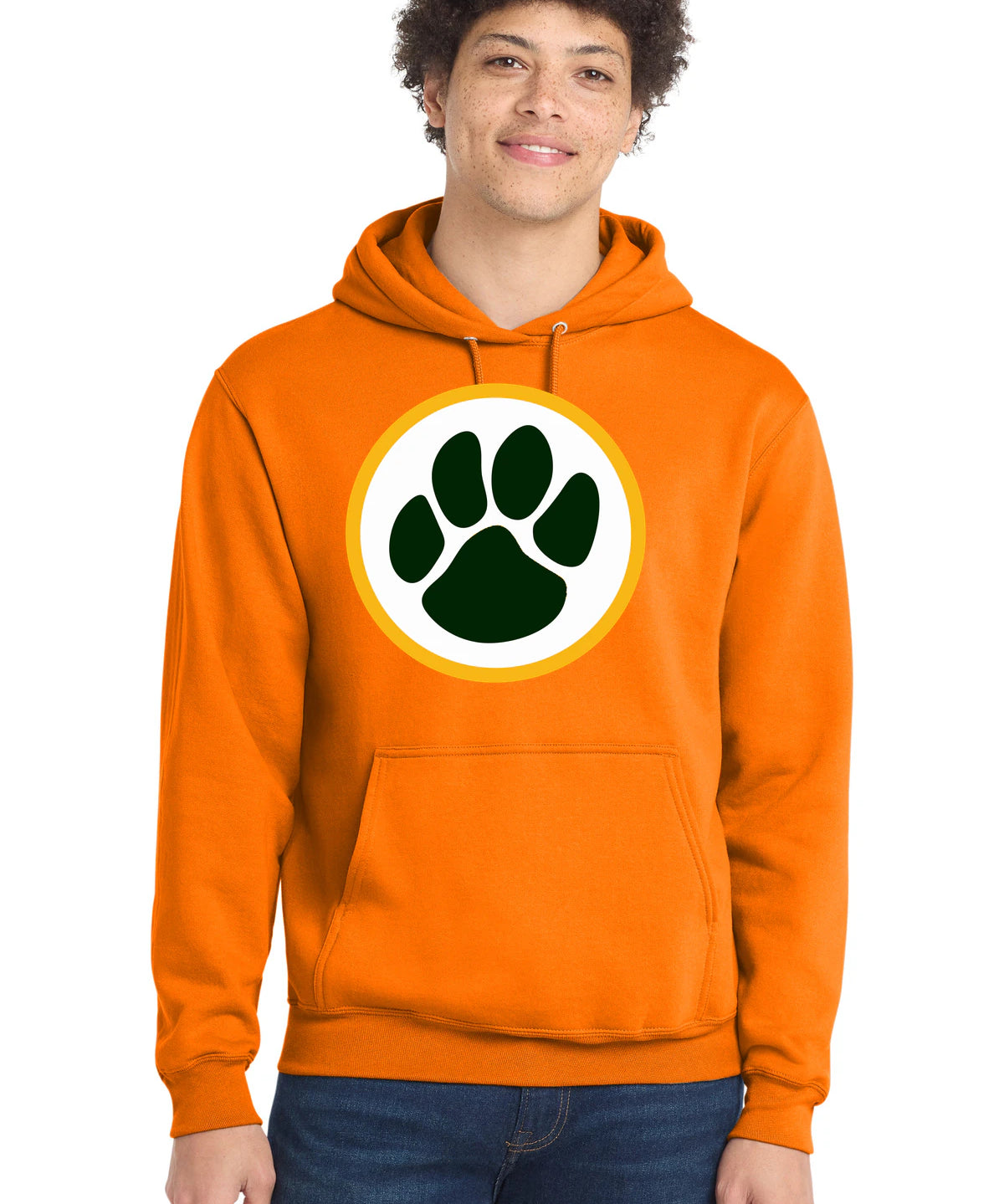 Ashwaubenon High School Football (Boys) - Tennessee Orange Port & Co Core Fleece Pullover Hooded Sweatshirt. PC78H