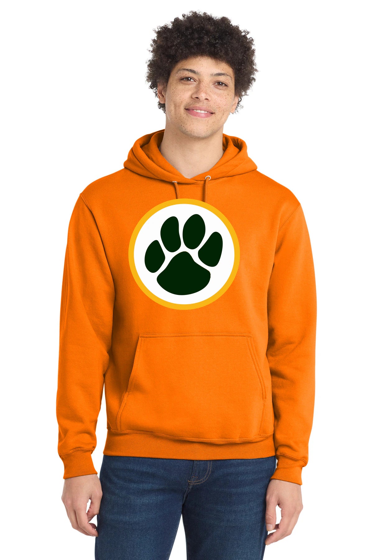Ashwaubenon High School Football (Boys) - Tennessee Orange Port & Co Core Fleece Pullover Hooded Sweatshirt. PC78H