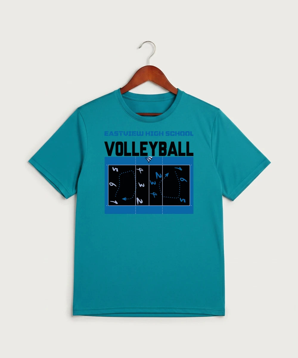 Eastview High School Volleyball (Girls) - Tropic Blue Sport-Tek PosiCharge Competitor Tee. ST350