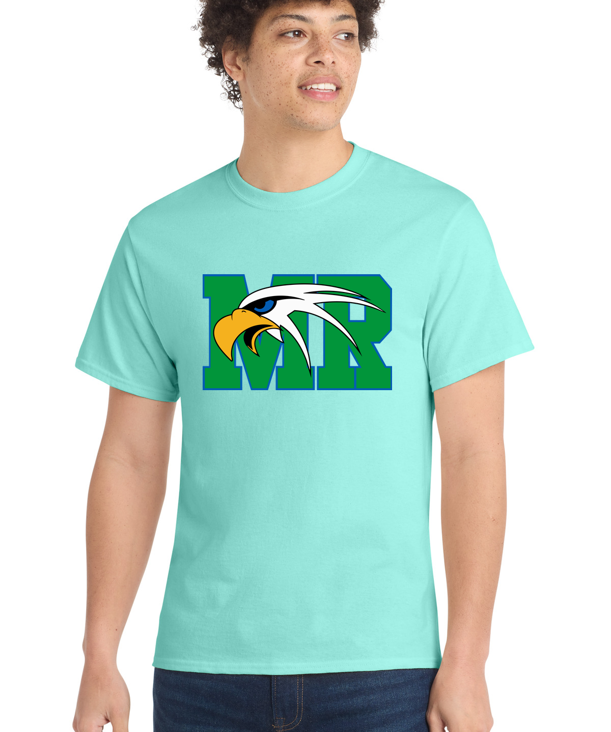 Maple River High School hockey_boys - True Celadon Port & Co Core Cotton Tee. PC54
