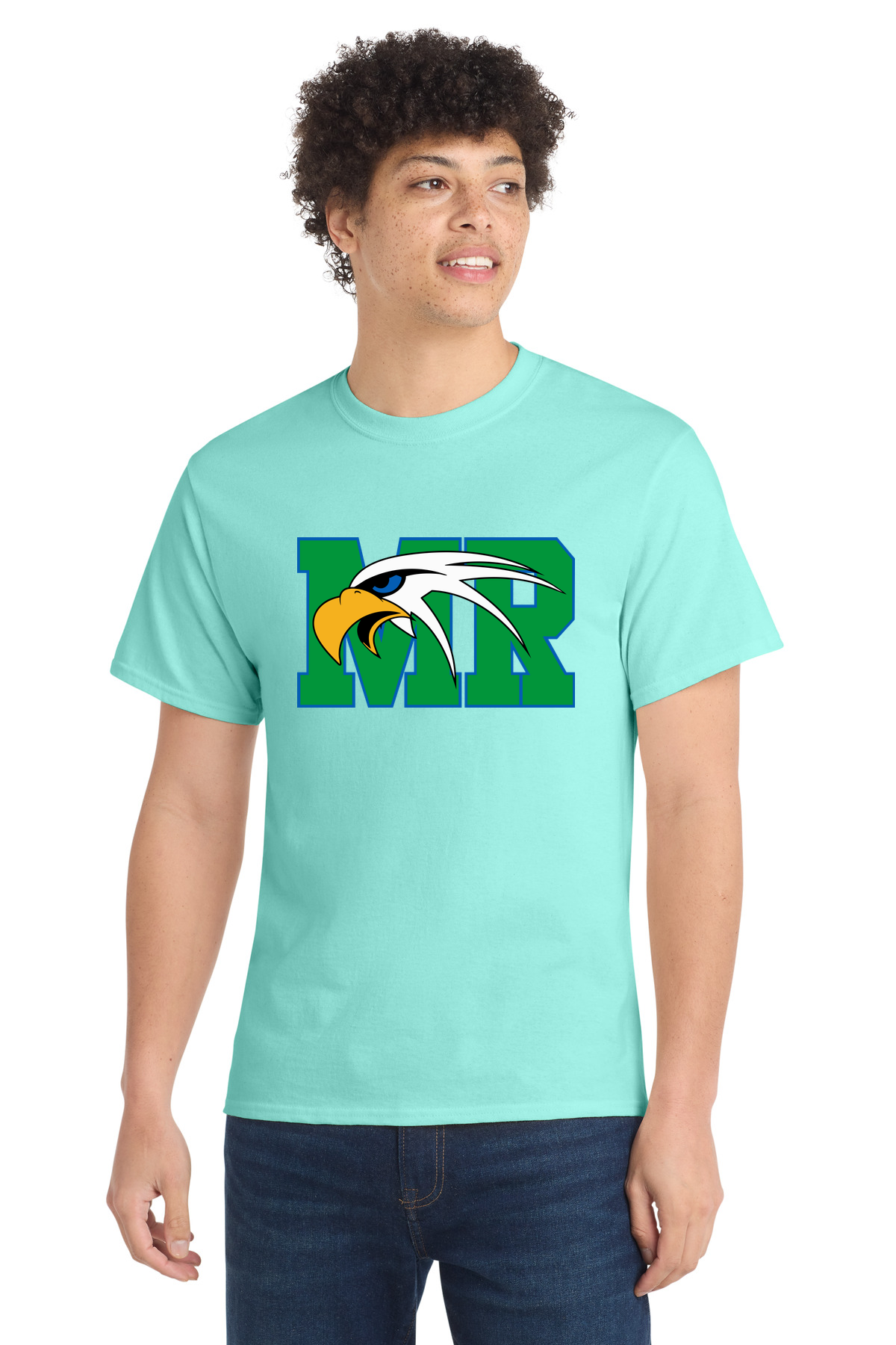 Maple River High School hockey_boys - True Celadon Port & Co Core Cotton Tee. PC54