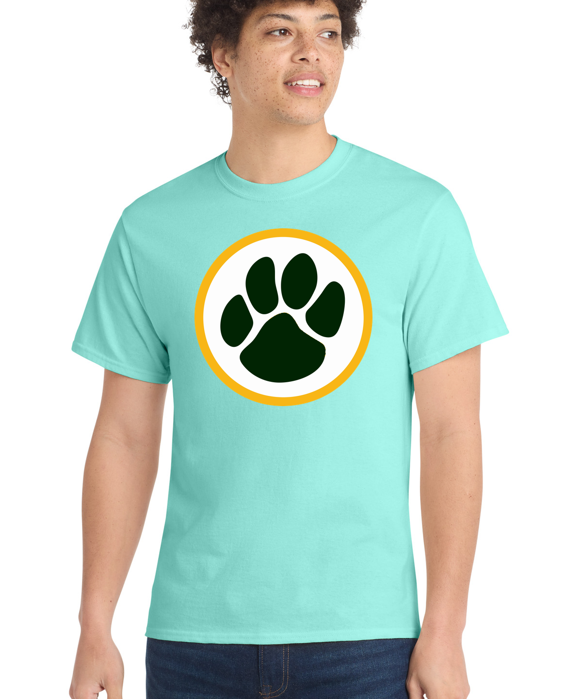 Ashwaubenon High School Football (Boys) - True Celadon Port & Co Core Cotton Tee. PC54