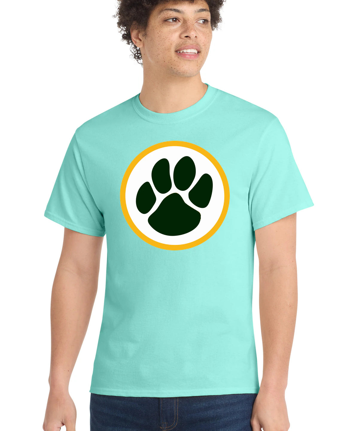 Ashwaubenon High School Football (Boys) - True Celadon Port & Co Core Cotton Tee. PC54