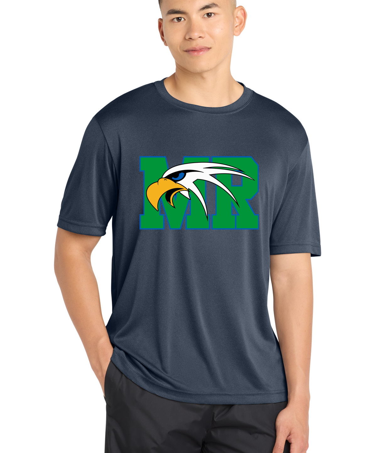 Maple River High School hockey_boys - True Navy Heather Sport-Tek PosiCharge Competitor Tee. ST350