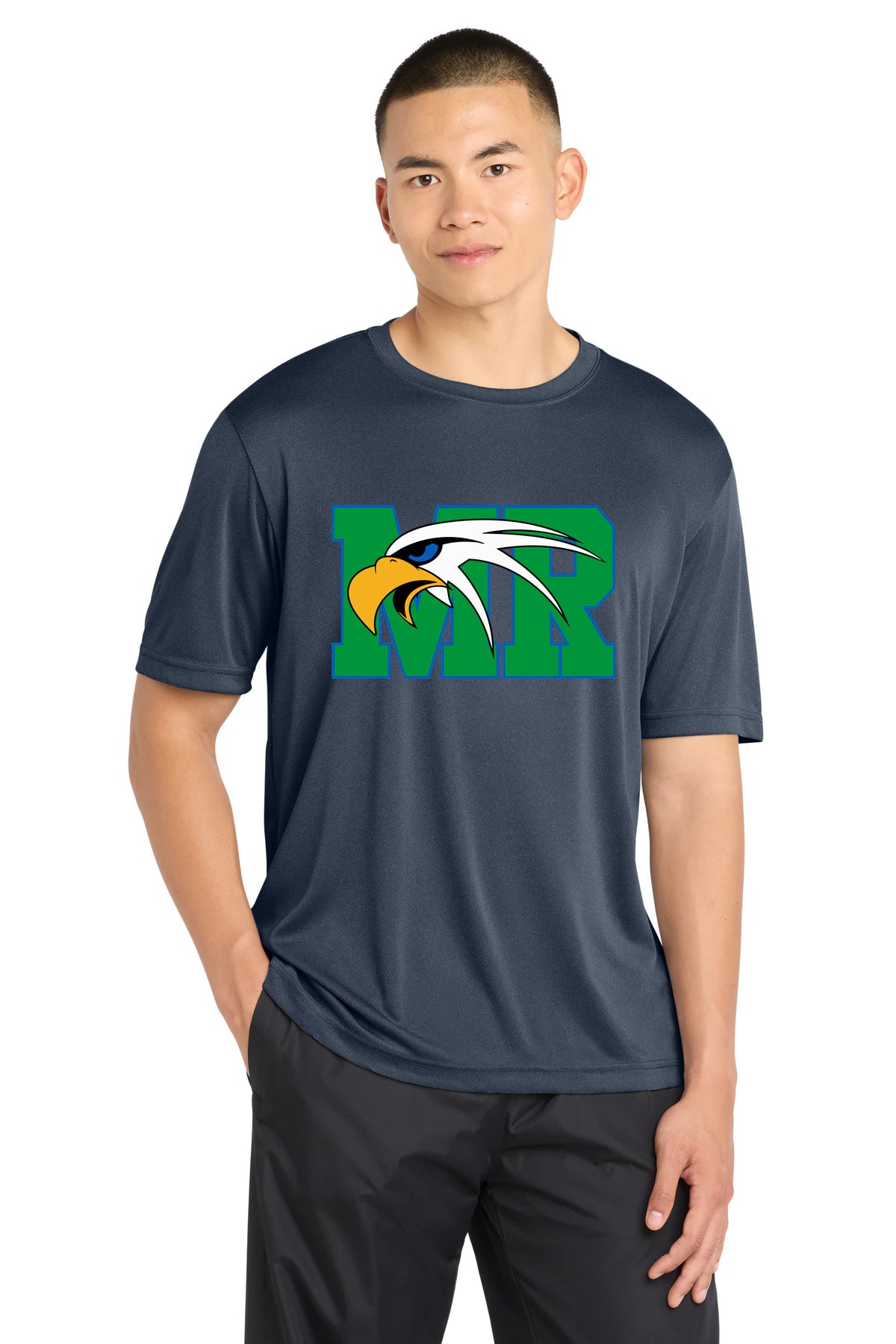 Maple River High School hockey_boys - True Navy Heather Sport-Tek PosiCharge Competitor Tee. ST350