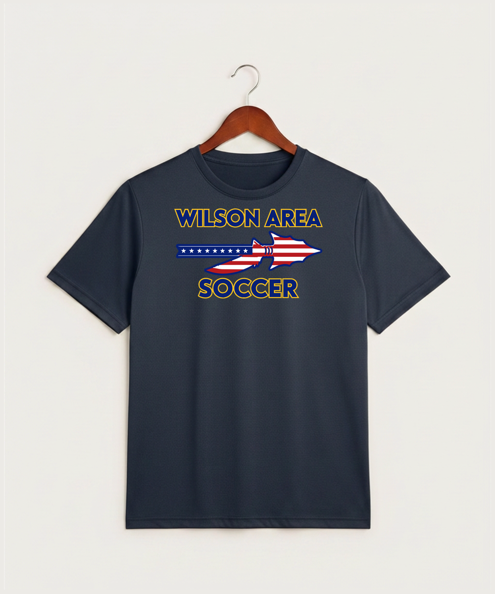 Wilson Area School Soccer Soccer - True Navy Heather Sport-Tek PosiCharge Competitor Tee. ST350
