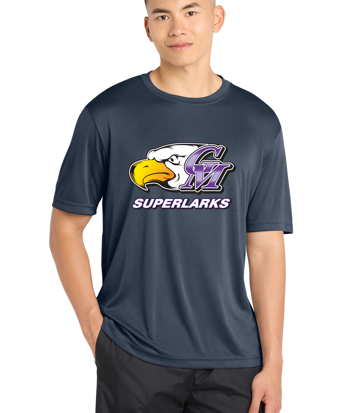 Grand Meadow Football - True Navy Heather Sport-Tek PosiCharge Competitor Tee. ST350