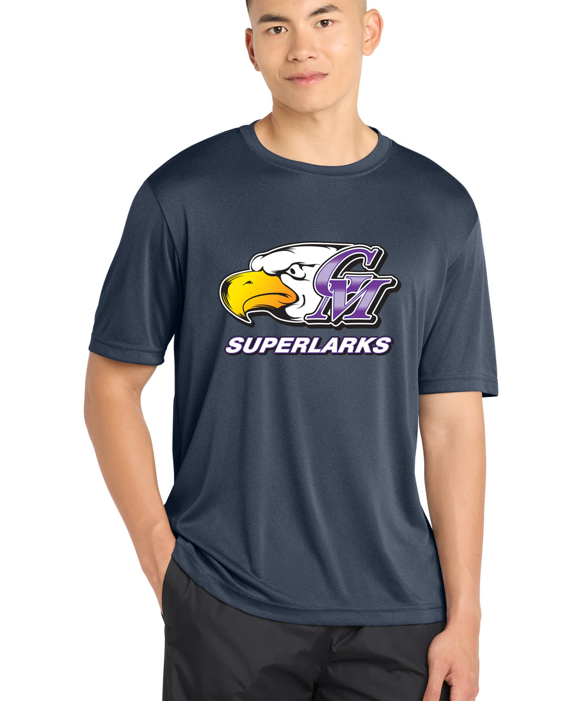 Grand Meadow Football - True Navy Heather Sport-Tek PosiCharge Competitor Tee. ST350