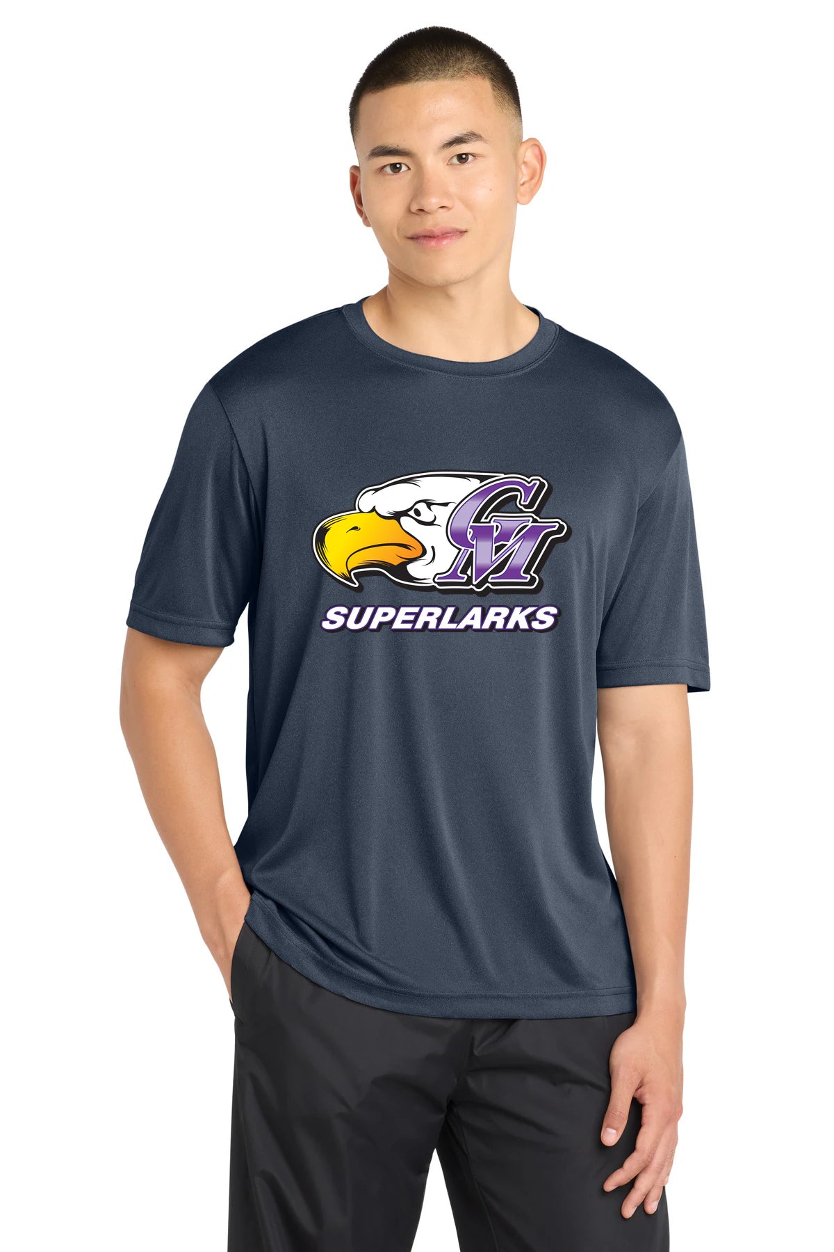Grand Meadow Football - True Navy Heather Sport-Tek PosiCharge Competitor Tee. ST350