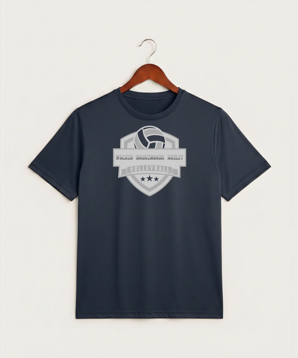 Walker Hackensack Akeley Volleyball (Girls) - True Navy Heather Sport-Tek PosiCharge Competitor Tee. ST350