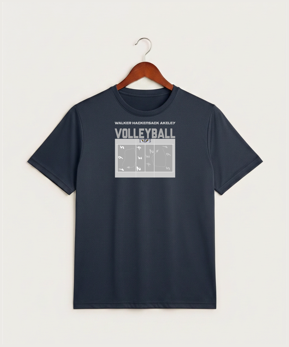 Walker Hackensack Akeley Volleyball (Girls) - True Navy Heather Sport-Tek PosiCharge Competitor Tee. ST350