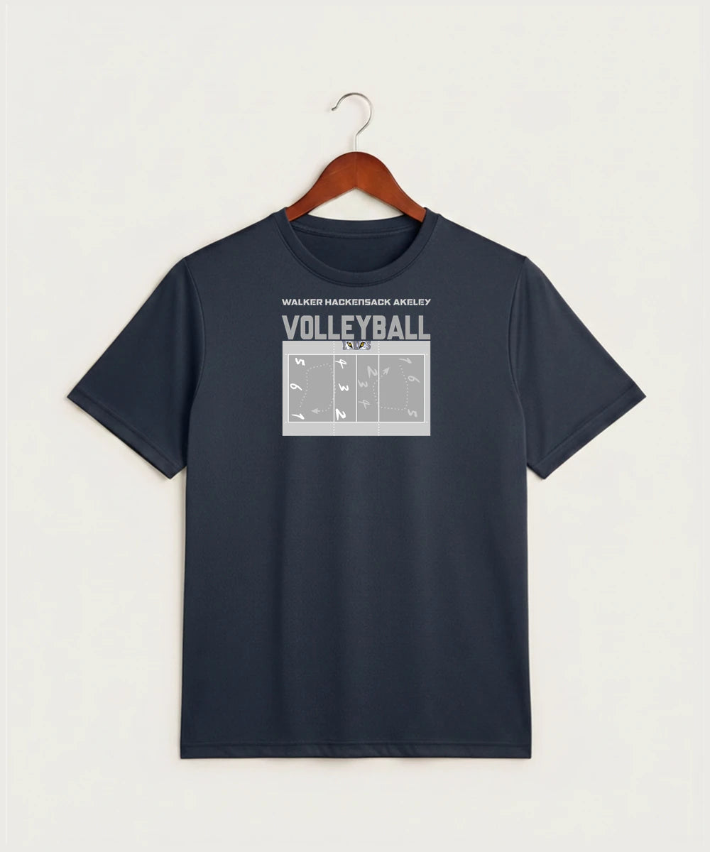 Walker Hackensack Akeley Volleyball (Girls) - True Navy Heather Sport-Tek PosiCharge Competitor Tee. ST350
