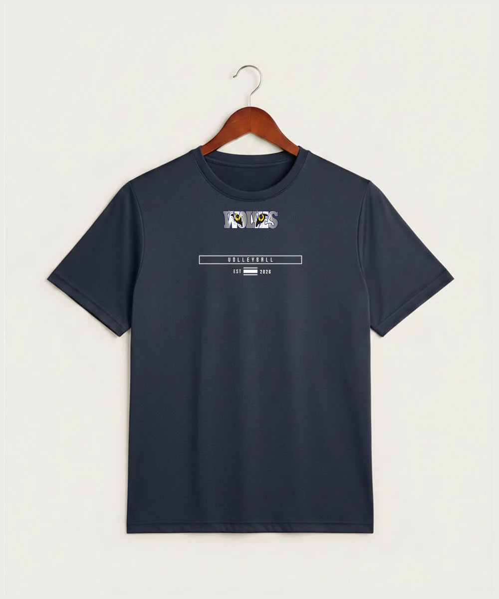 Walker Hackensack Akeley Volleyball (Girls) - True Navy Heather Sport-Tek PosiCharge Competitor Tee. ST350