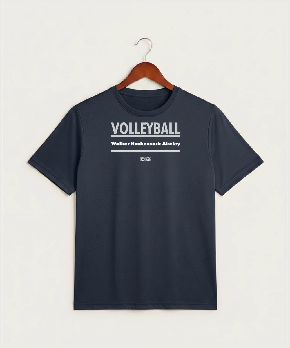 Walker Hackensack Akeley Volleyball (Girls) - True Navy Heather Sport-Tek PosiCharge Competitor Tee. ST350