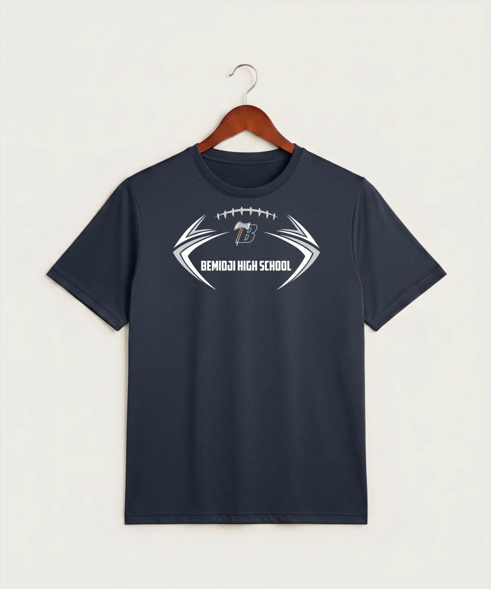Bemidji High School Football (Boys) - True Navy Heather Sport-Tek PosiCharge Competitor Tee. ST350