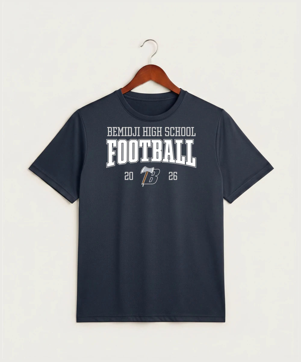 Bemidji High School Football (Boys) - True Navy Heather Sport-Tek PosiCharge Competitor Tee. ST350