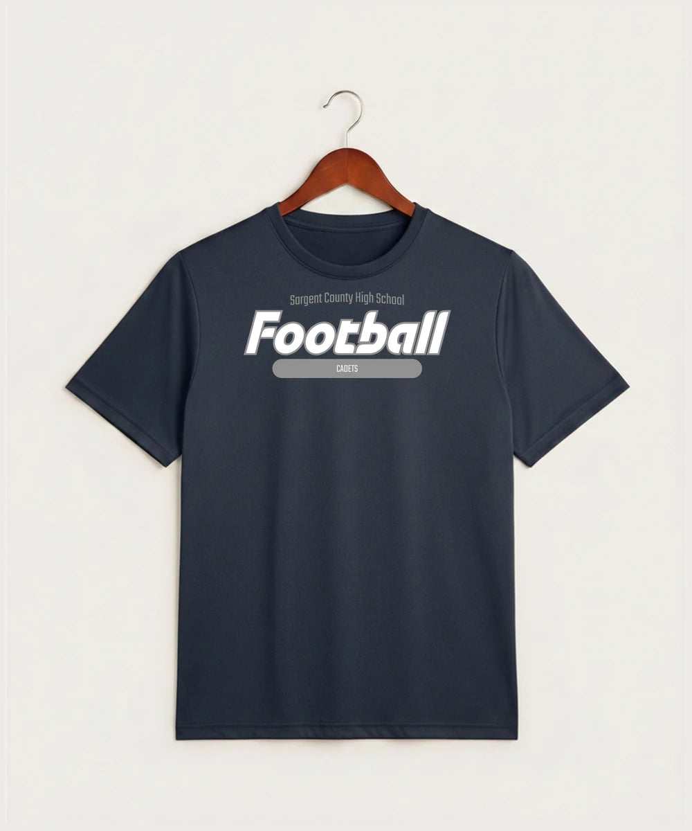 Sargent County High School Football (Boys) - True Navy Heather Sport-Tek PosiCharge Competitor Tee. ST350