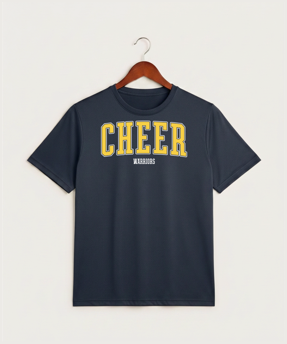 Wausau West High School Cheer - True Navy Heather Sport-Tek PosiCharge Competitor Tee. ST350