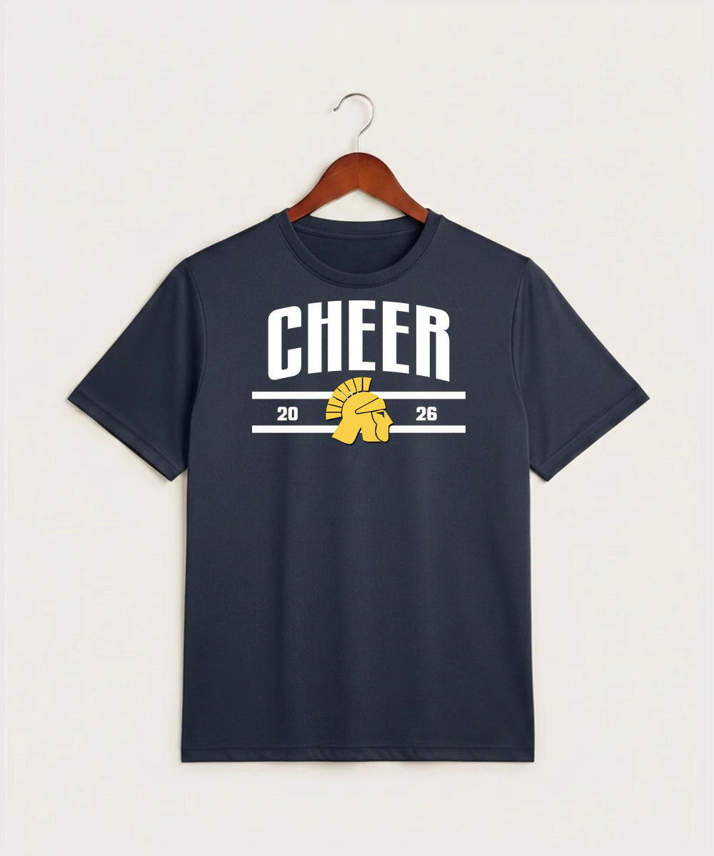 Wausau West High School Cheer - True Navy Heather Sport-Tek PosiCharge Competitor Tee. ST350