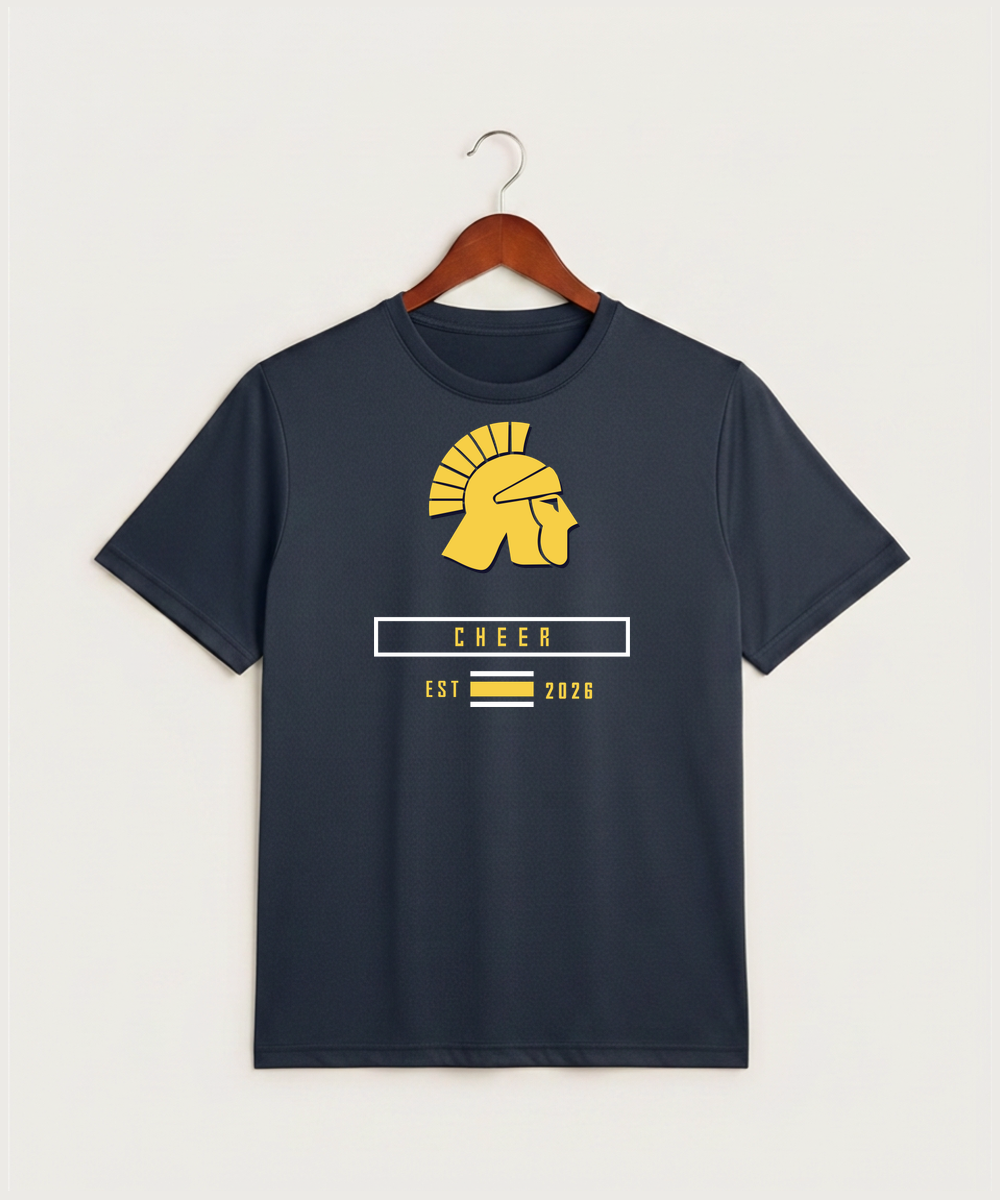 Wausau West High School Cheer - True Navy Heather Sport-Tek PosiCharge Competitor Tee. ST350