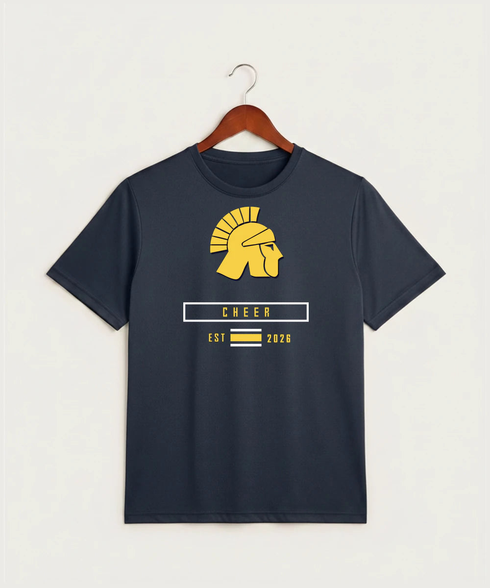 Wausau West High School Cheer - True Navy Heather Sport-Tek PosiCharge Competitor Tee. ST350
