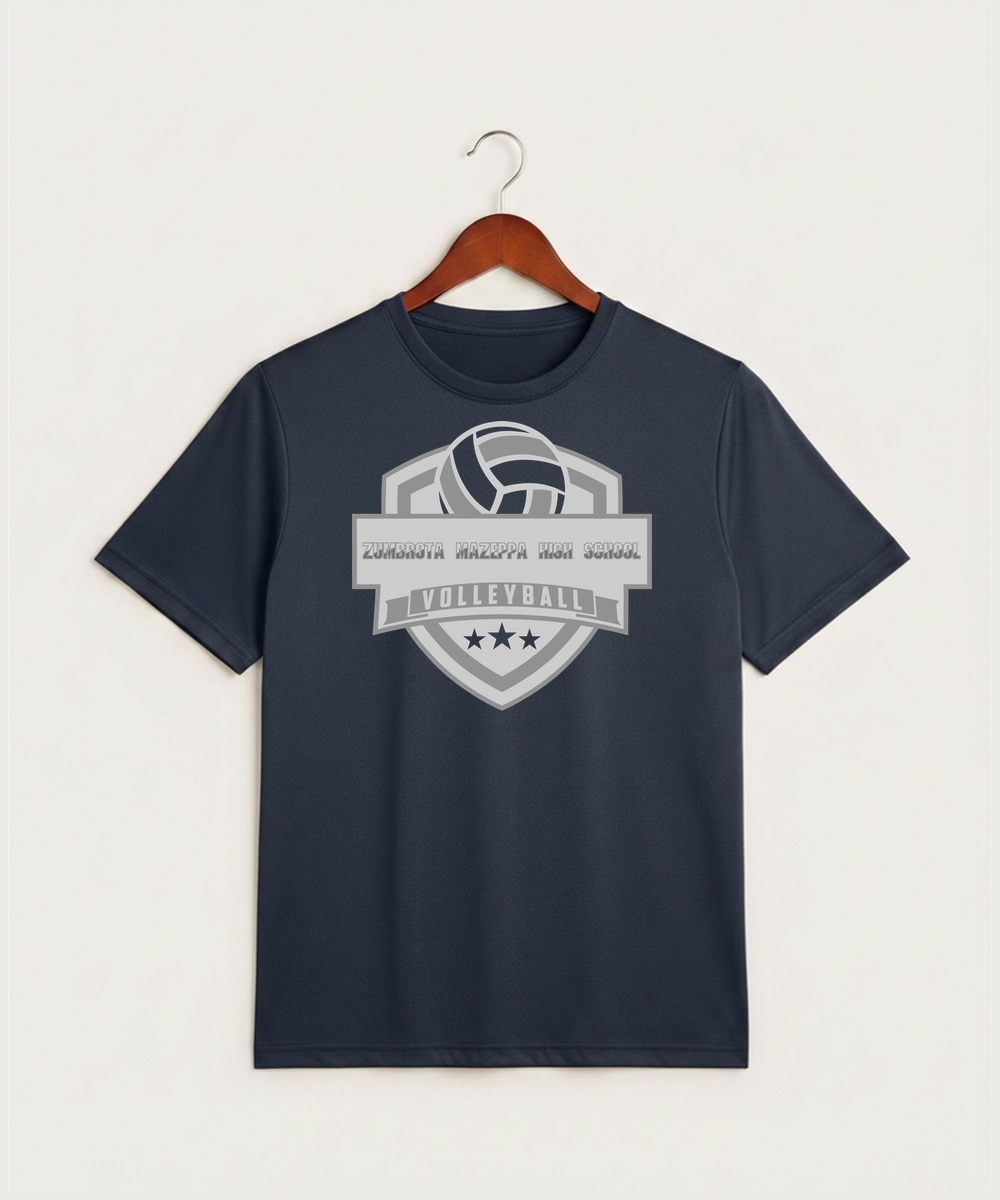 Zumbrota Mazeppa High School Volleyball (Girls) - True Navy Heather Sport-Tek PosiCharge Competitor Tee. ST350