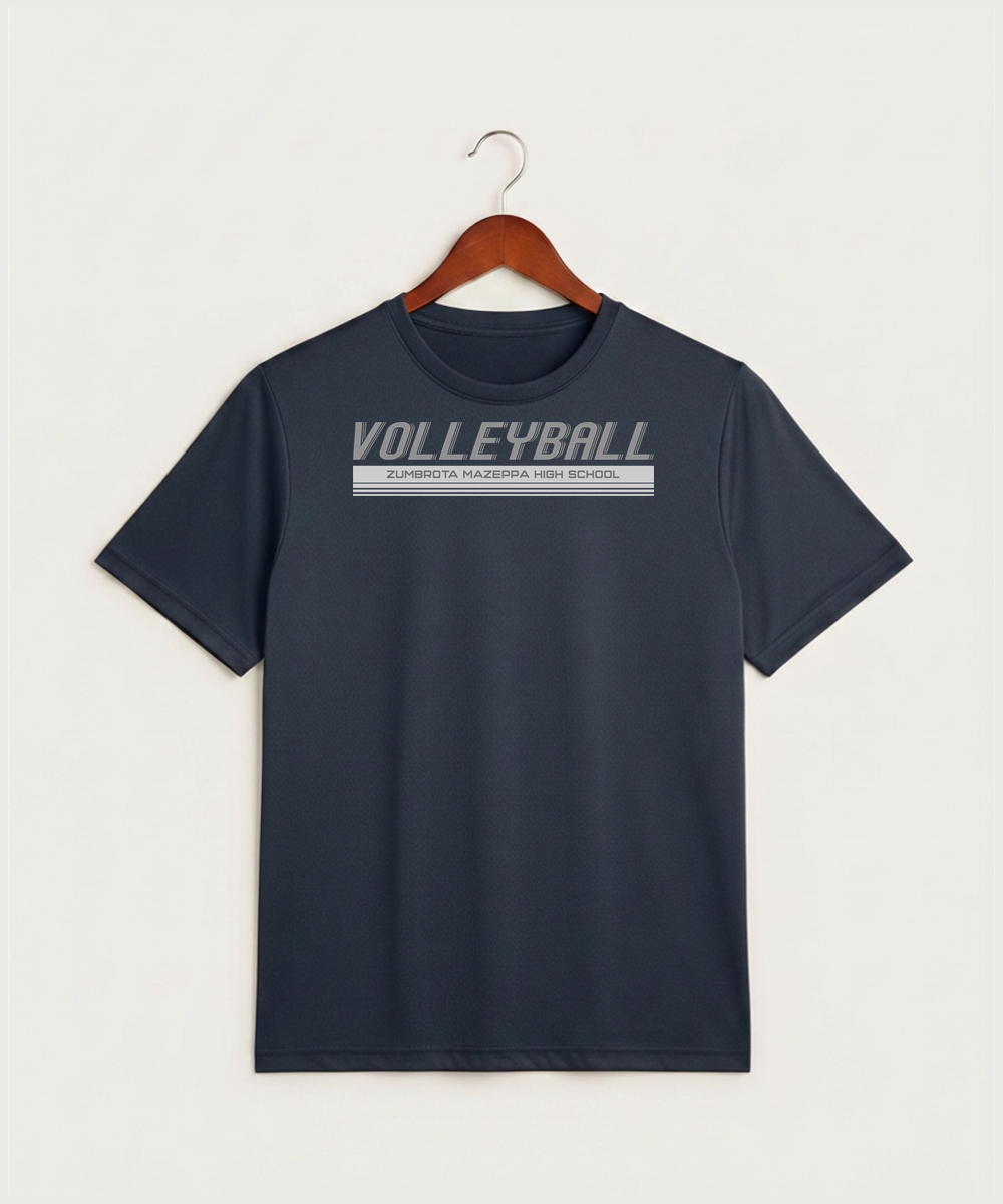 Zumbrota Mazeppa High School Volleyball (Girls) - True Navy Heather Sport-Tek PosiCharge Competitor Tee. ST350