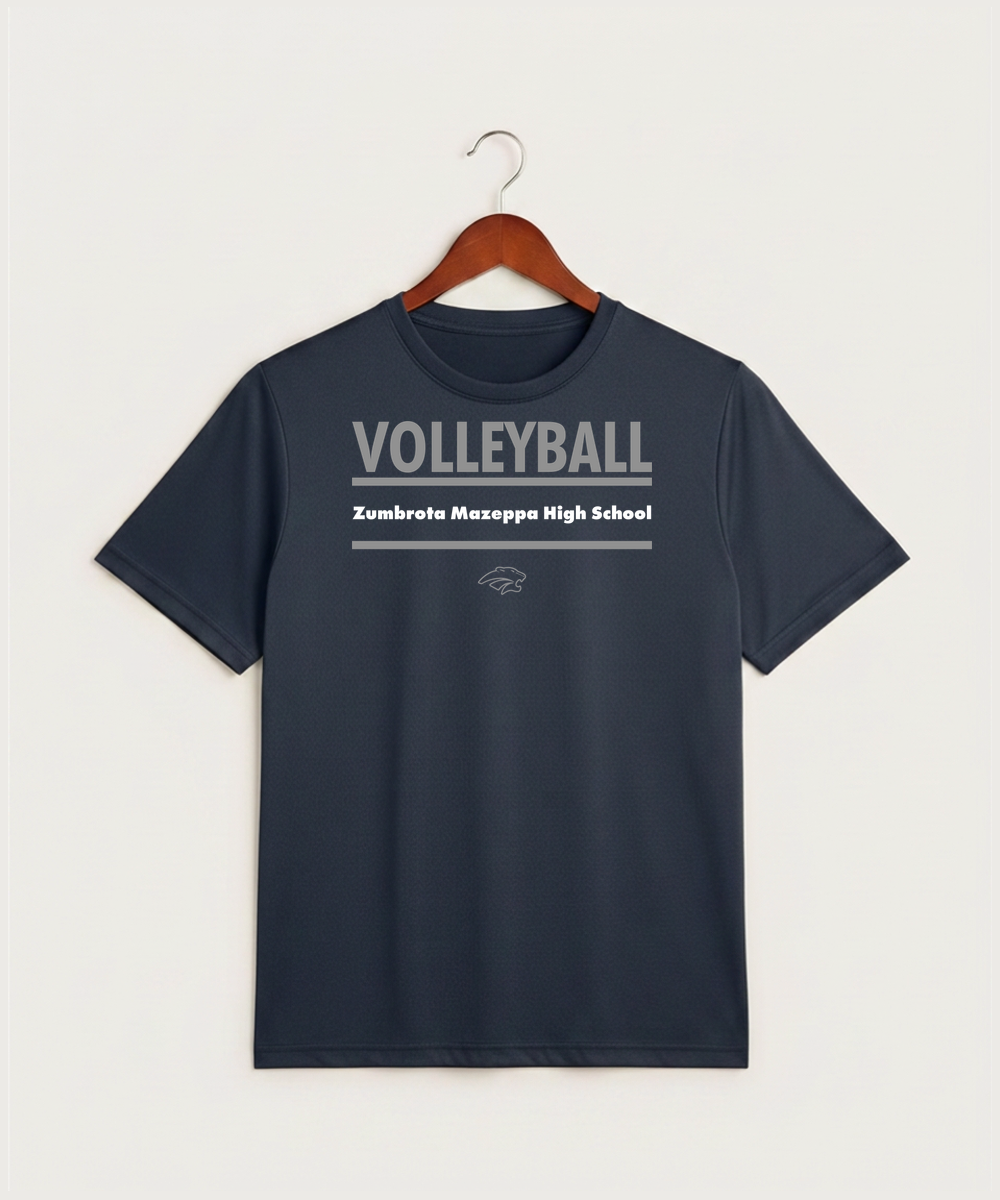 Zumbrota Mazeppa High School Volleyball (Girls) - True Navy Heather Sport-Tek PosiCharge Competitor Tee. ST350