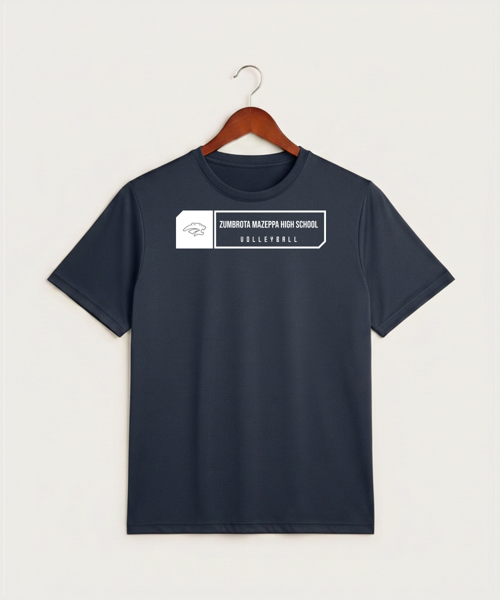 Zumbrota Mazeppa High School Volleyball (Girls) - True Navy Heather Sport-Tek PosiCharge Competitor Tee. ST350