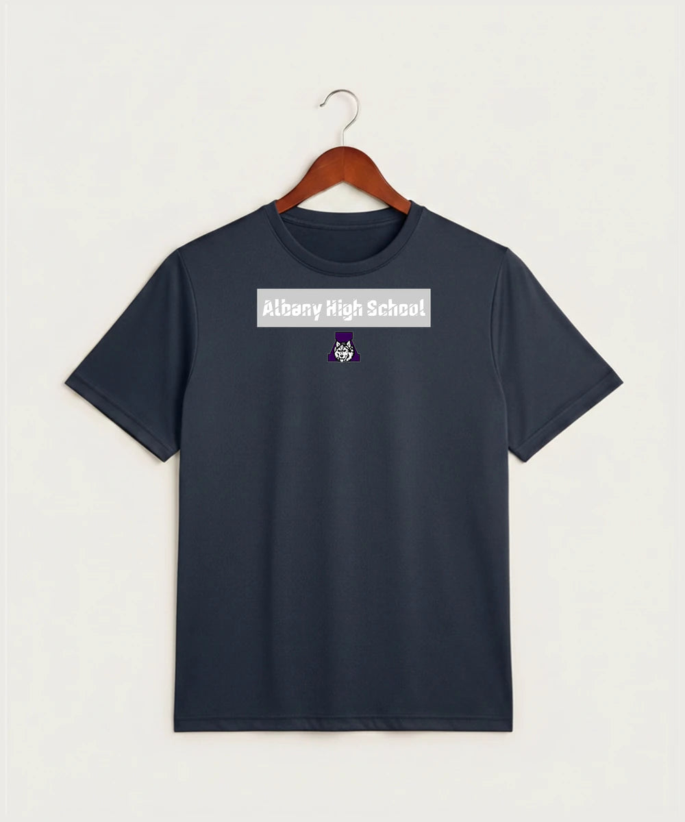 Albany High School Athletics - True Navy Heather Sport-Tek PosiCharge Competitor Tee. ST350