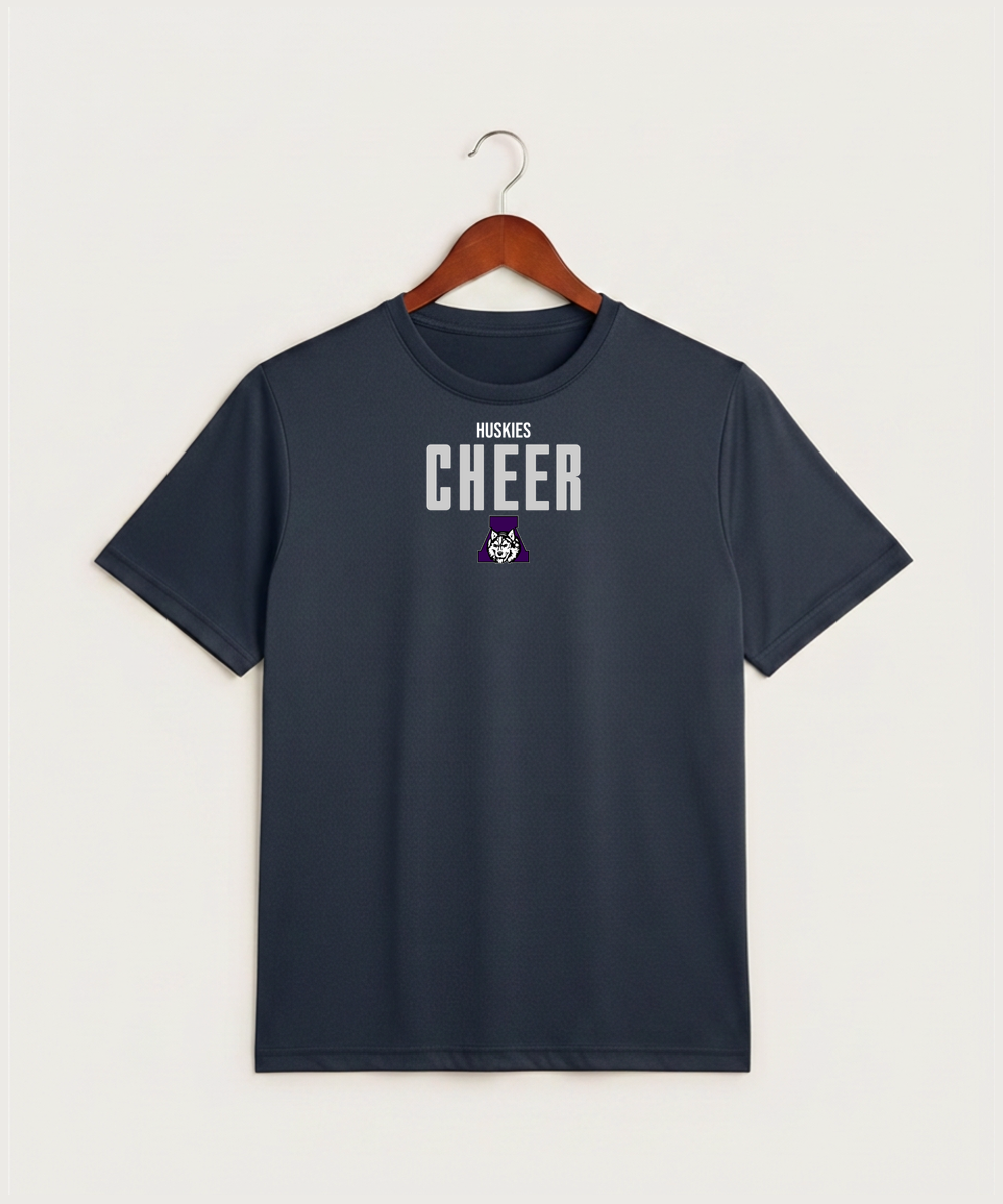 Albany High School Cheerleading - True Navy Heather Sport-Tek PosiCharge Competitor Tee. ST350