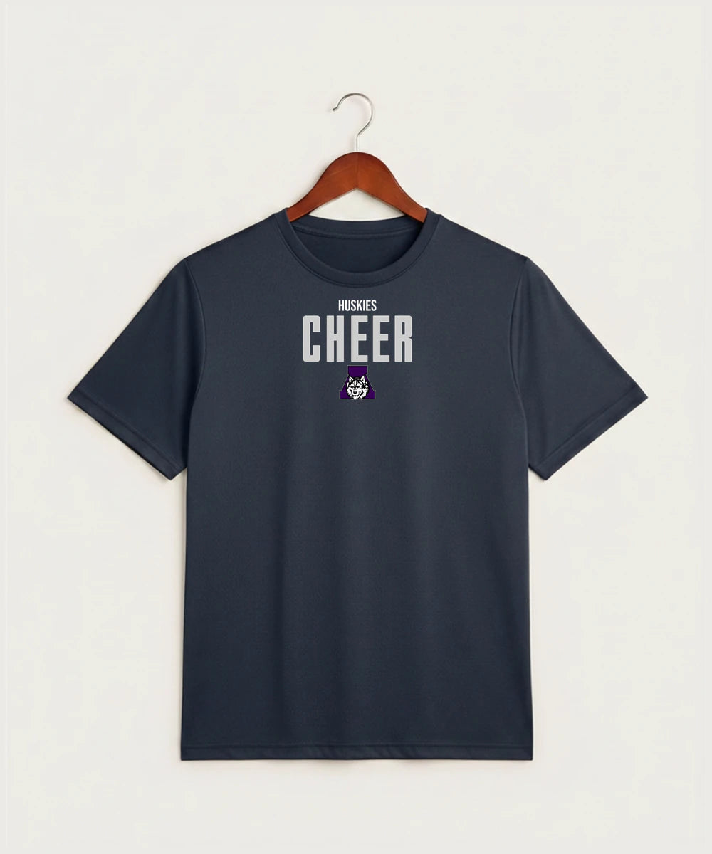 Albany High School Cheerleading - True Navy Heather Sport-Tek PosiCharge Competitor Tee. ST350