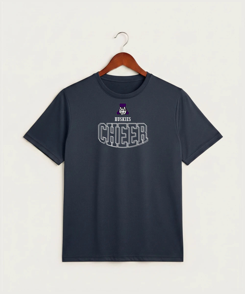 Albany High School Cheerleading - True Navy Heather Sport-Tek PosiCharge Competitor Tee. ST350