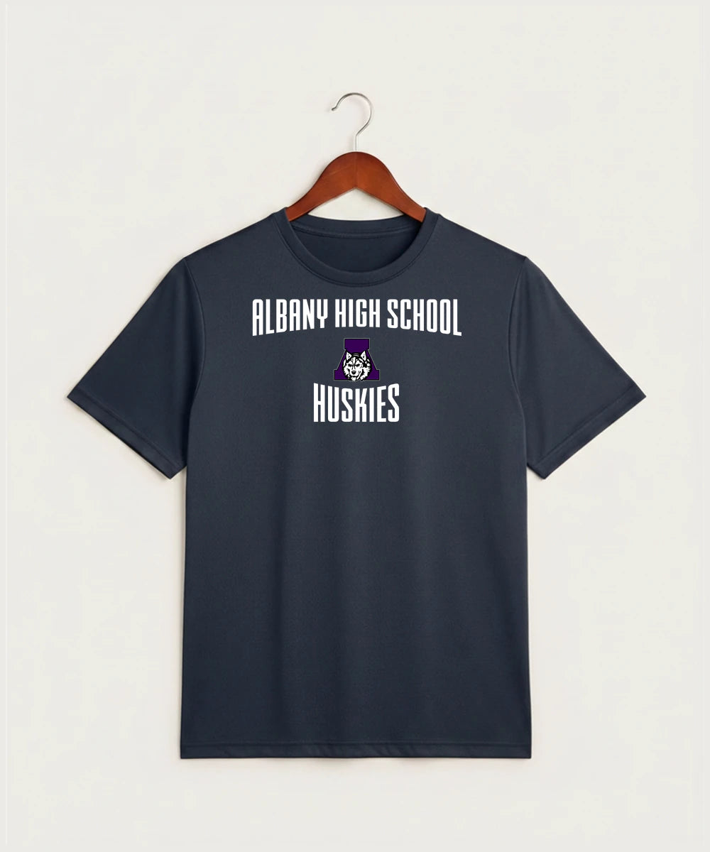 Albany High School Athletics - True Navy Heather Sport-Tek PosiCharge Competitor Tee. ST350