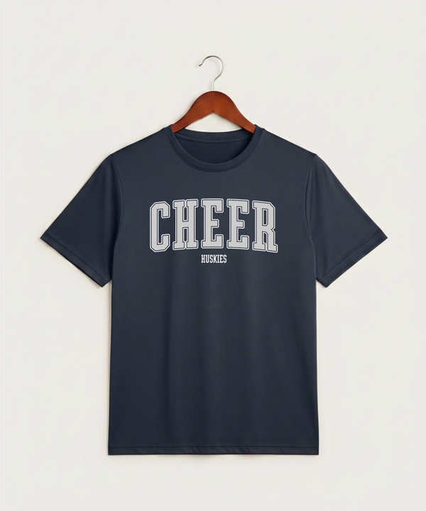Albany High School Cheerleading - True Navy Heather Sport-Tek PosiCharge Competitor Tee. ST350
