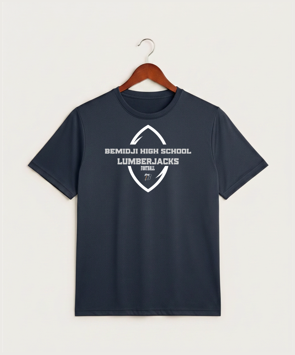 Bemidji High School Football (Boys) - True Navy Heather Sport-Tek PosiCharge Competitor Tee. ST350