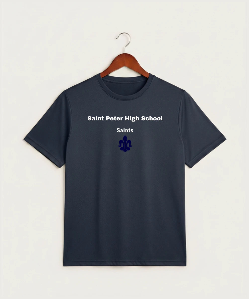 Saint Peter High School Athletics - True Navy Heather Sport-Tek PosiCharge Competitor Tee. ST350