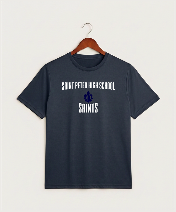 Saint Peter High School Athletics - True Navy Heather Sport-Tek PosiCharge Competitor Tee. ST350