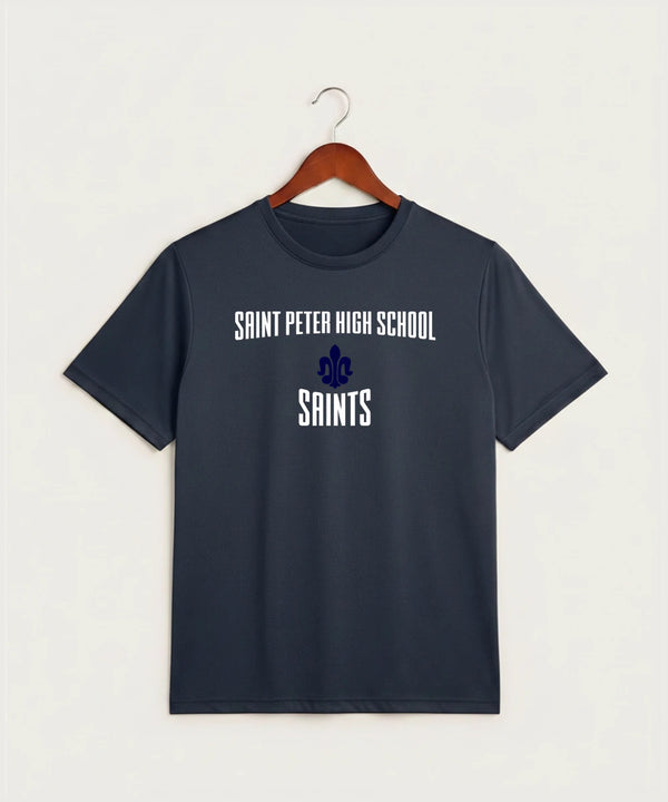 Saint Peter High School Athletics - True Navy Heather Sport-Tek PosiCharge Competitor Tee. ST350
