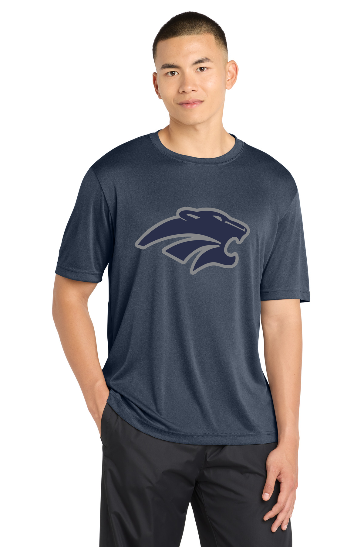 Zumbrota-Mazeppa Volleyball - True Navy Heather Sport-Tek PosiCharge Competitor Tee. ST350