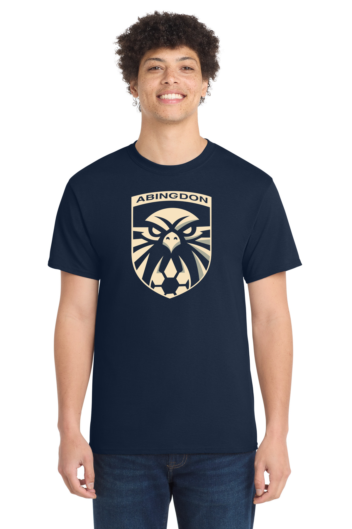 Abingdon High School soccer_boys - True Navy Port & Co Core Cotton Tee. PC54