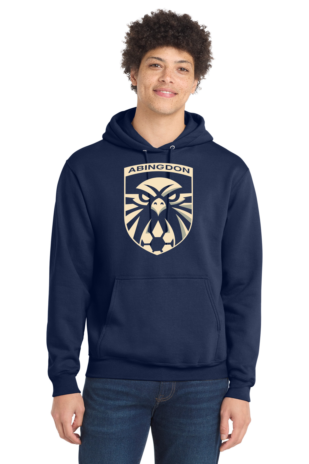 Abingdon High School soccer_boys - True Navy Port & Co Core Fleece Pullover Hooded Sweatshirt. PC78H