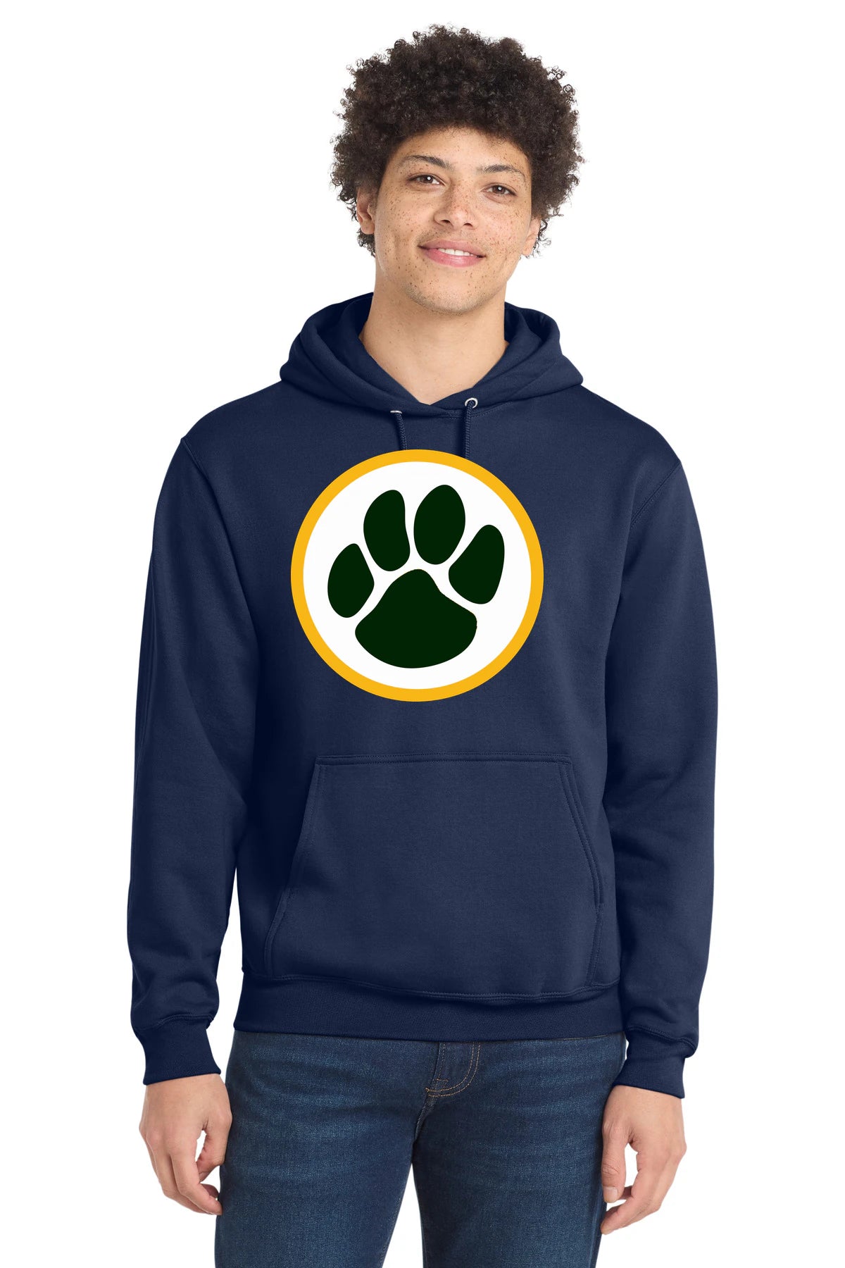 Ashwaubenon High School Football (Boys) - True Navy Port & Co Core Fleece Pullover Hooded Sweatshirt. PC78H